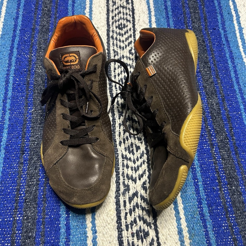 Vintage Marc Ecko The Cult Mens Shoes Size 11 Lace Up Sneakers Chocolate Brown
